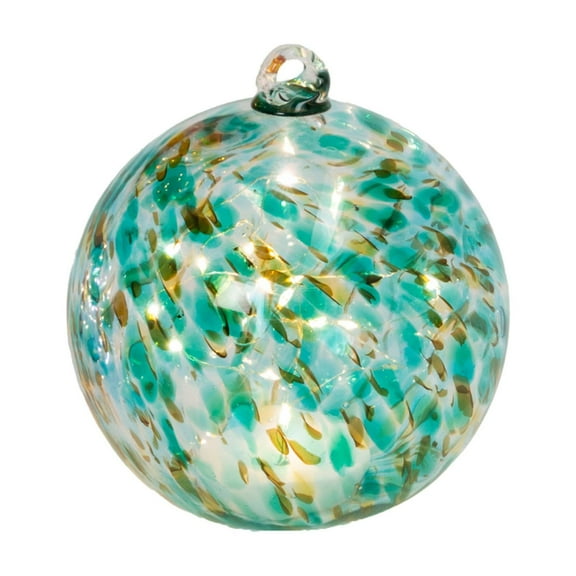 8 Inch Green Elegant Illuminating Hand Blown Glass Sphere