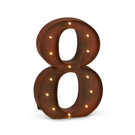 Gerson 93067 - 93059-8 Rustic Brown Lighted Letters and Symbols