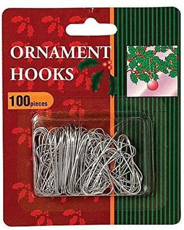 Gerson 93497 100Pk 1.25" Silver Ornament Hooks in Blister Pack