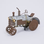 Antique galvanized 14.2in metal tractor