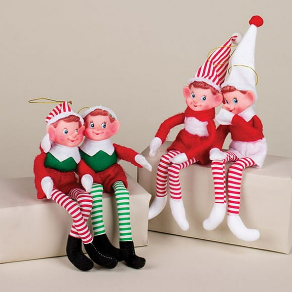 Gerson Companies 10"H Red/White Bendable Pixies Decor, Assortment of 4