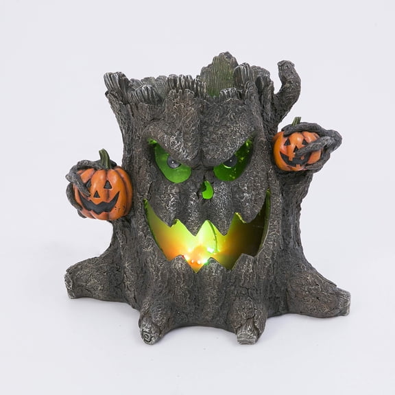 Gerson Company 12.4-Inch Long Electric Resin Smoking Haunted Tree Stump