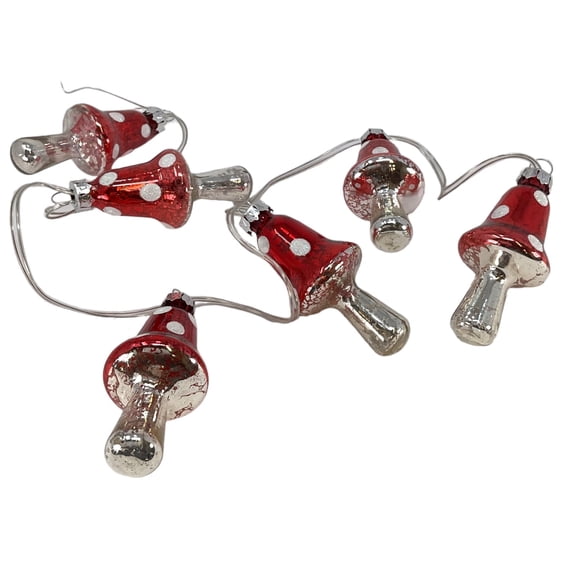 Gerson Company 43.3 inch Battery Operated Glass Holiday Mushroom String Lights