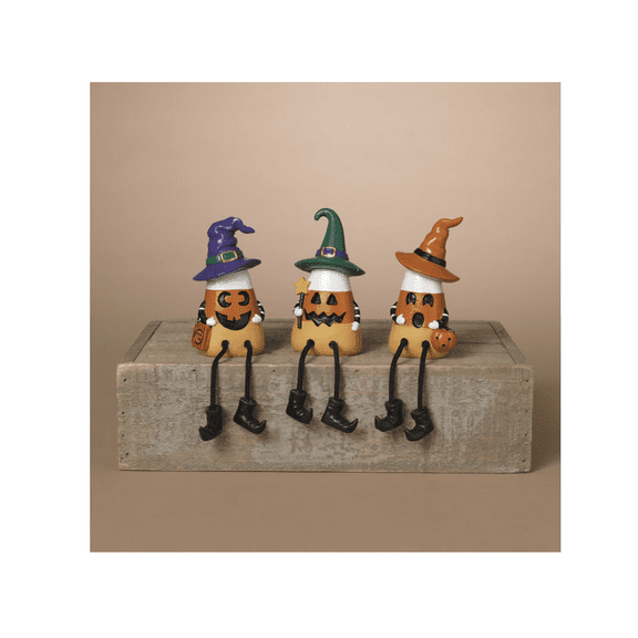 Gerson Halloween Decor - Resin Witch Candy Corn Sitter Figurines 3pc