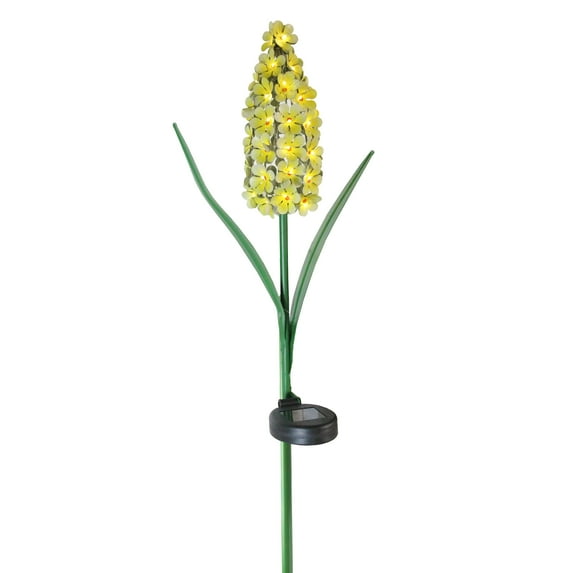 Gerson Mallow Solar Lighted Flower Outdoor Decoration - 42" - Yellow and Orange