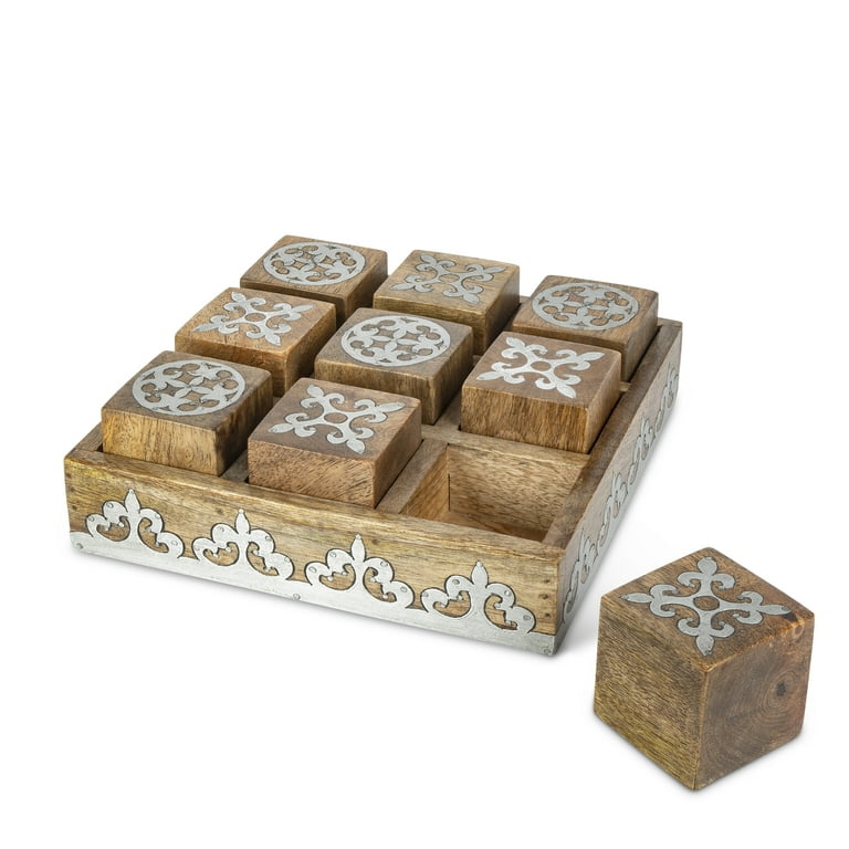 UNDISCOVERED Artisan Box  Handcrafted Large Wood Tic-Tac-Toe Board from  Thailand - Extreme Tic-T