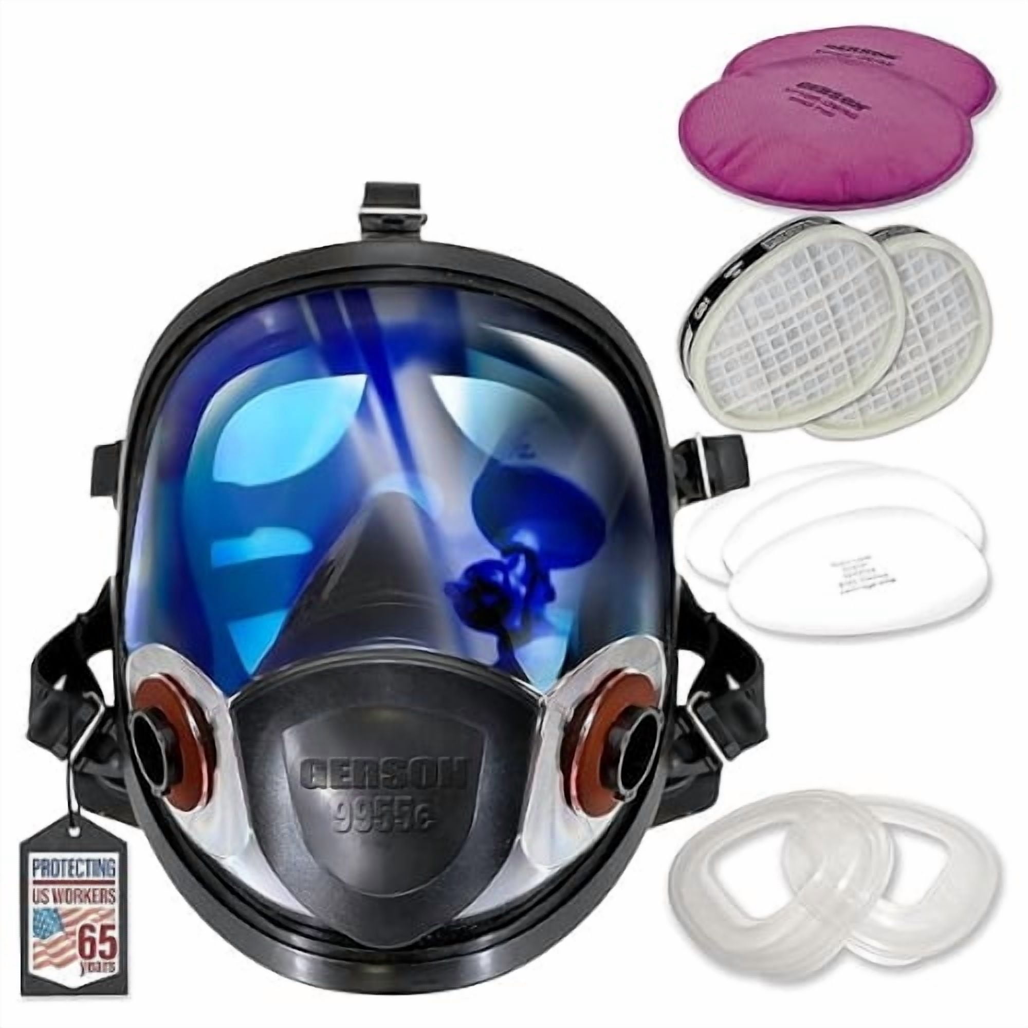 Gerson NIOSH Multi-Task Full Face Respirator Kit with OV/P95 and P100 ...
