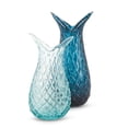thumbnail image 1 of Gerson Set of 2 Glass Whale Tail Vases, Blue, 1 of 2