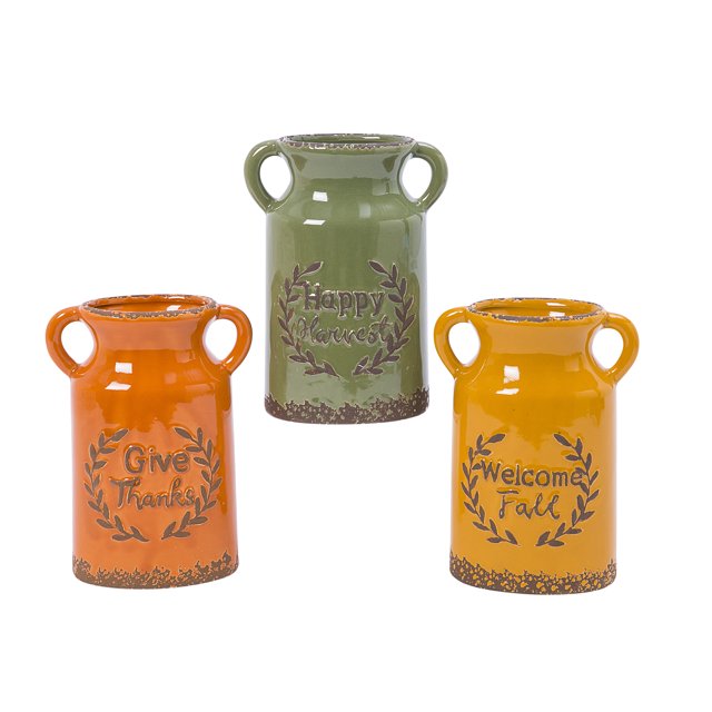 Gerson Set of 3 Assorted Ceramic Harvest Vases
