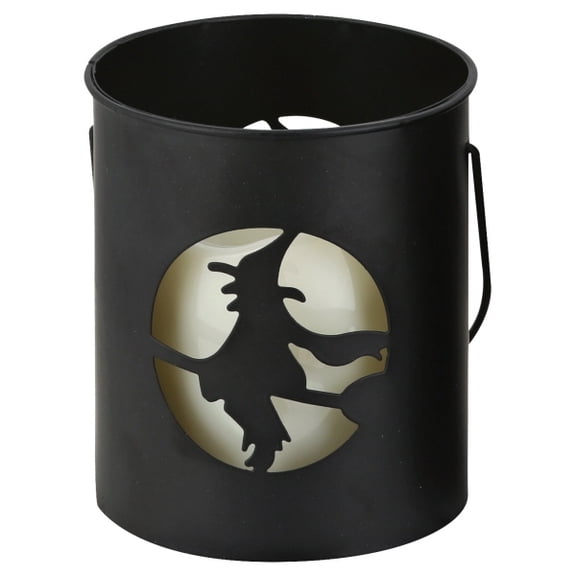 Gerson Set of 6 black metal Battery Operated lighted Halloween Cutout Luminaries each with 3-in high Battery Operated candle