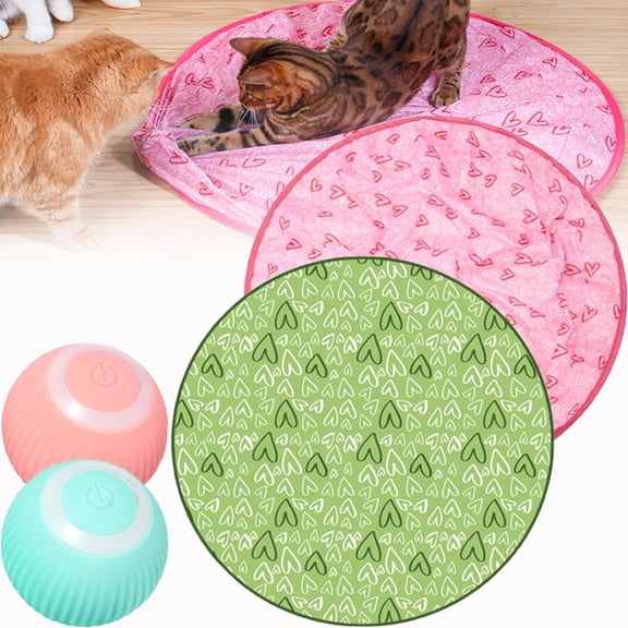 Gertar Cat Toy, 2 in 1 Simulated Interactive Hunting Cat Toy, Guitar Cat Toy, Gertar Cat Tunnel, Interactive Hunting Cat Toys for Indoor Cats