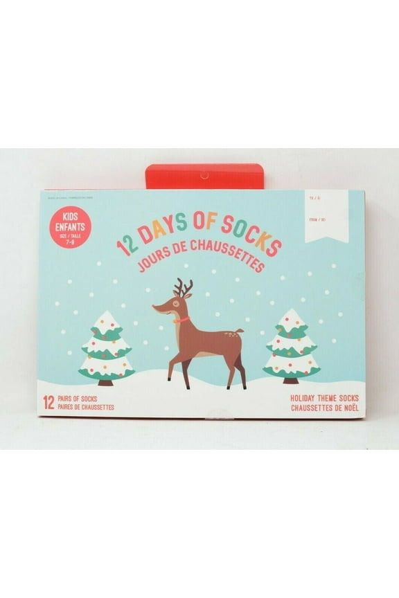 12 Days of Socks Holiday Socks - Kids Size 7-9