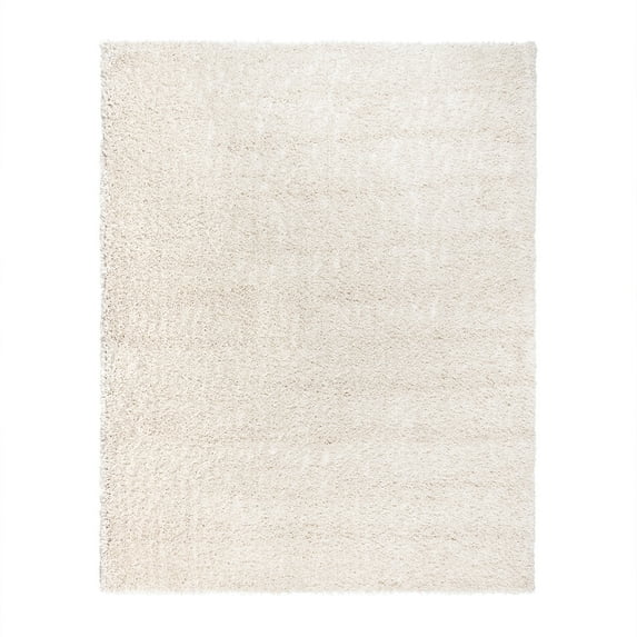 Gertmenian Anjou Solid Shag Solid Color Ivory Indoor Area Rug, 5x8