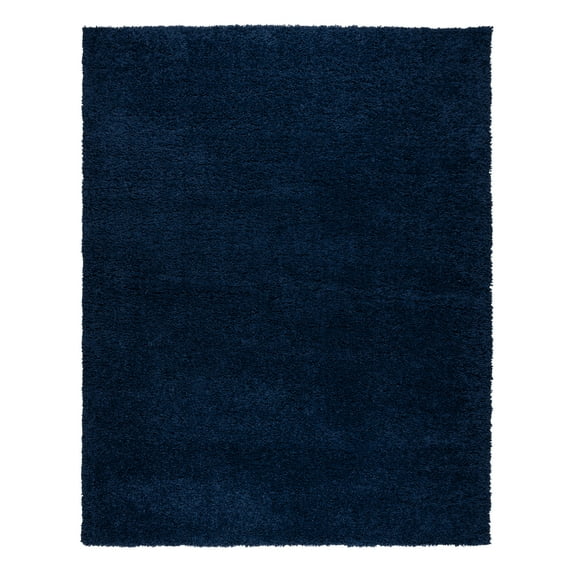 Gertmenian Anjou Solid Shag Solid Color Navy Indoor Area Rug, 6x9