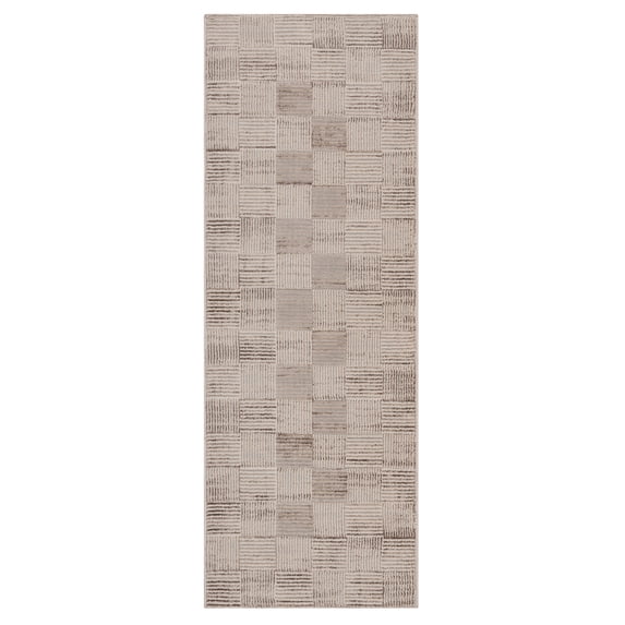 Gertmenian Bloom Lyla Modern Checkered Beige Area Rug, 2x6