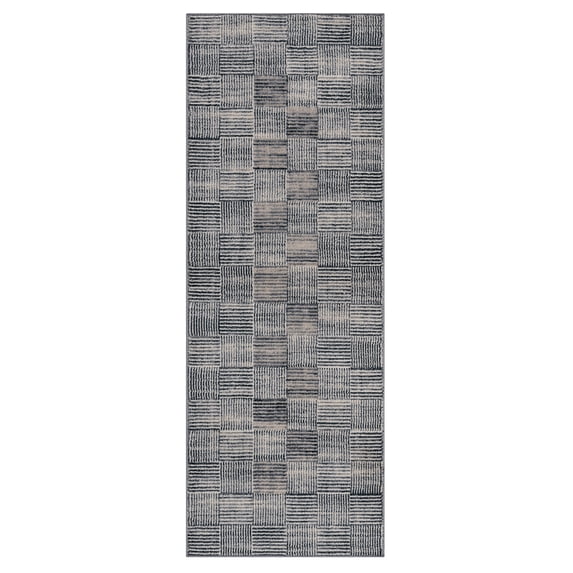 Gertmenian Bloom Lyla Modern Checkered Blue Area Rug, 2x6