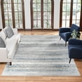 thumbnail image 1 of Gertmenian Braga Enja Modern Glam Striped Grey Plush Polypropylene Area Rug, 5' x 8', 1 of 5