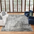 thumbnail image 1 of Gertmenian Braga Tiaga Modern Abstract Glam Grey Plush Polypropylene Indoor Area Rug, 5FTx8FT, 1 of 5