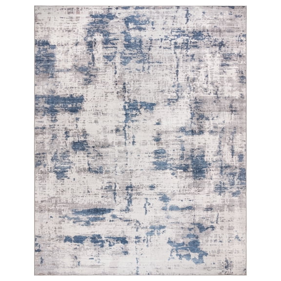 Crystal Print Cenis Modern Abstract Blue Gray Washable Indoor Area Rug, 6x9