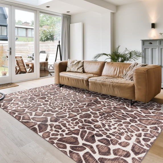 Crystal Print Gavin Modern Animal Print Garaffe Area Rug, 8x10