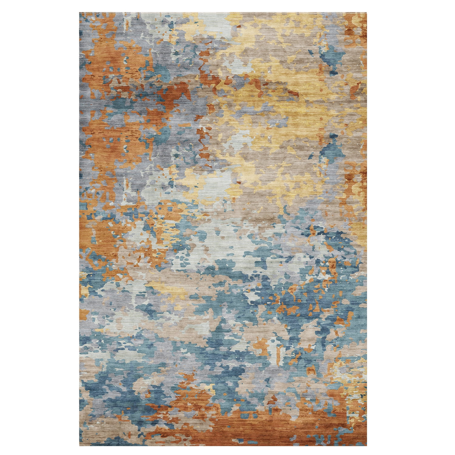 Crystal Print Kaori Modern Abstract Multicolored Area Rug, 6x9
