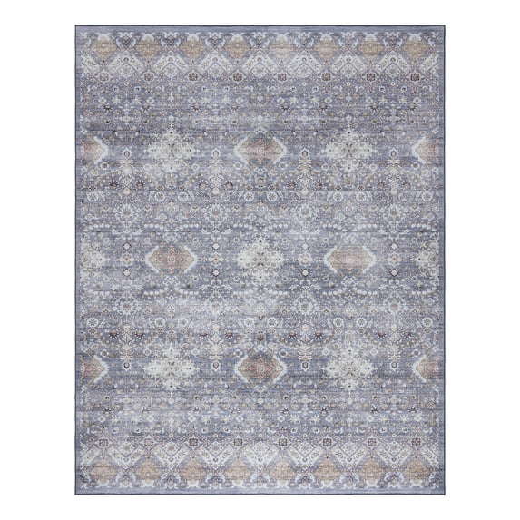 Gertmenian Crystal Print Tanis Traditional Moroccan Gray Washable Indoor Area Rug, 8x10