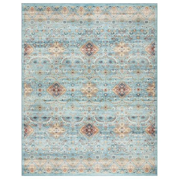 Crystal Print Tanis Traditional Moroccan Sage Washable Indoor Area Rug, 3x5