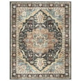 thumbnail image 1 of Crystal Print Tiefi Traditional Oriental Black Multi Washable Indoor Area Rug, 3x5, 1 of 9