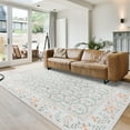 thumbnail image 1 of Crystal Print Vela Transitional Floral Ivory Area Rug, 5x7, 1 of 8