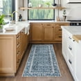thumbnail image 1 of Crystal Print Vela Transitional Floral Navy Area Rug, 2x6, 1 of 8