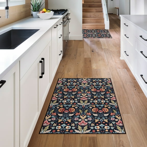 Gertmenian Crystal Print Verner Transitional Floral Multi Area Rug, 2x4, 2 pack