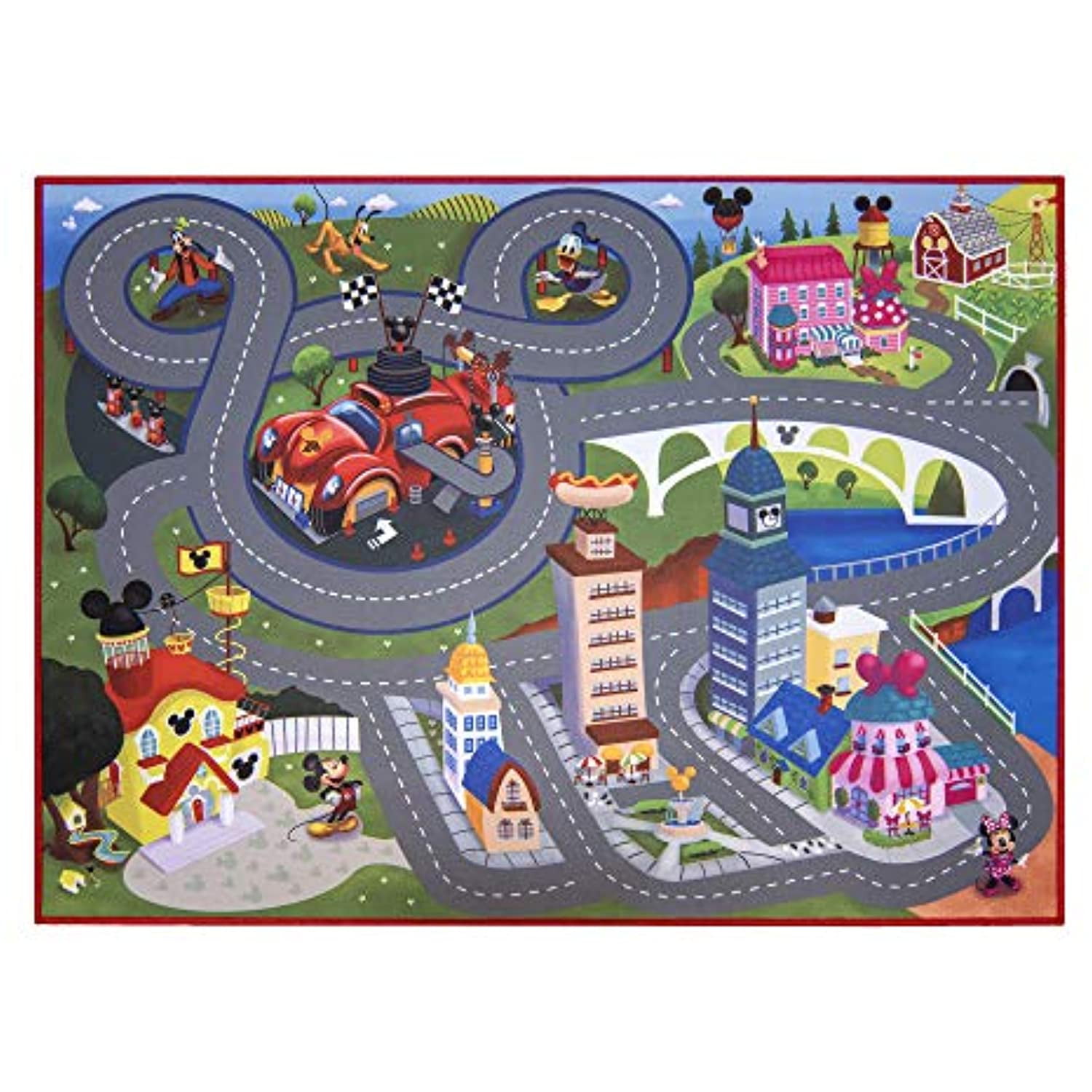 Disney Game Rug, Mickey Mouse and Friends, Kids Road Play Mat with Toy ...