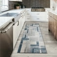 thumbnail image 1 of Gertmenian Ethan Abstract Geo Modern Geometric Blue Area Rug, 2x8, 1 of 6