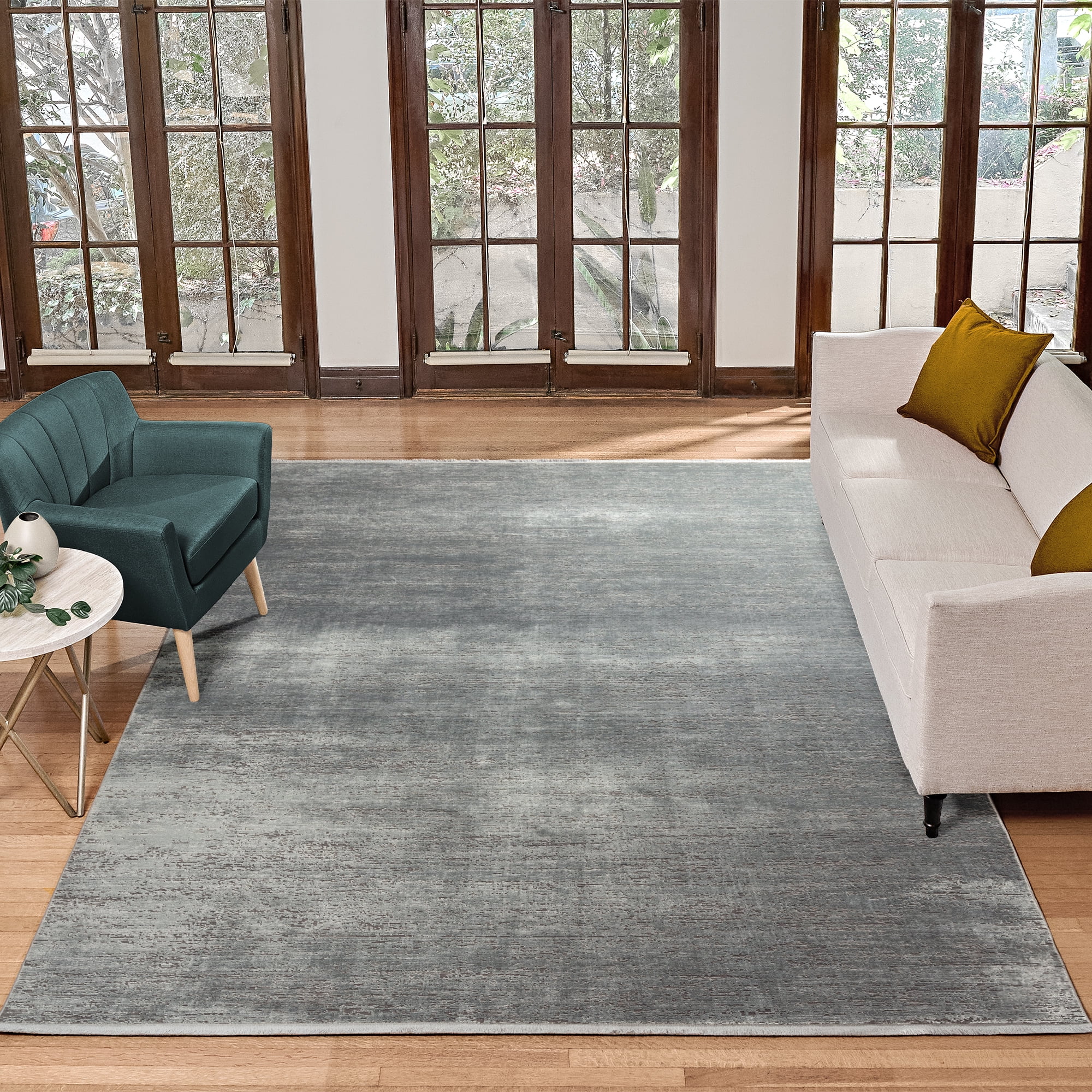Gertmenian Florance Asti Modern Solid Color Teal Indoor Area Rug, 8x10