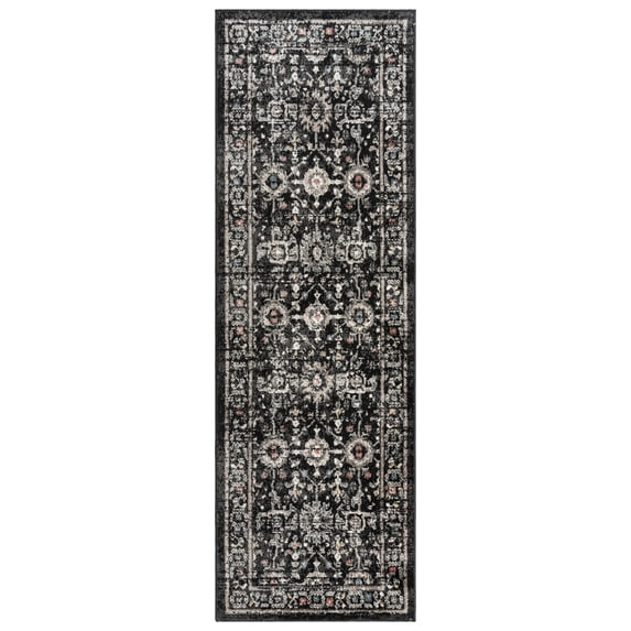 Gertmenian Heirloom Dov Transitional Oriental Black Indoor Area Rug, 2x6 Runner