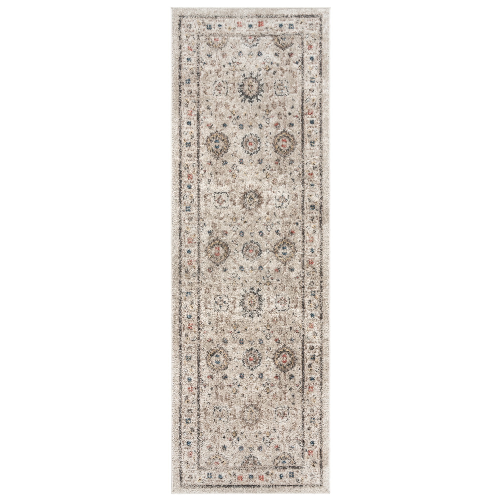 2' x 8' Runner Wool Ivory Area Rug