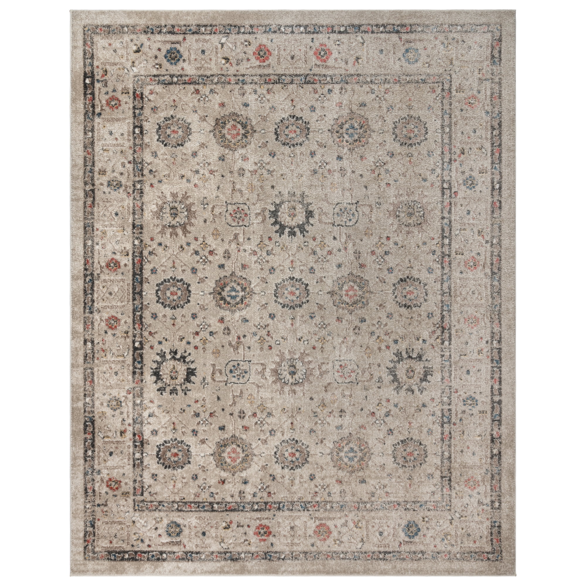 Ivory Tufted Rectangular 8' x 10' Synthetic Area Rug