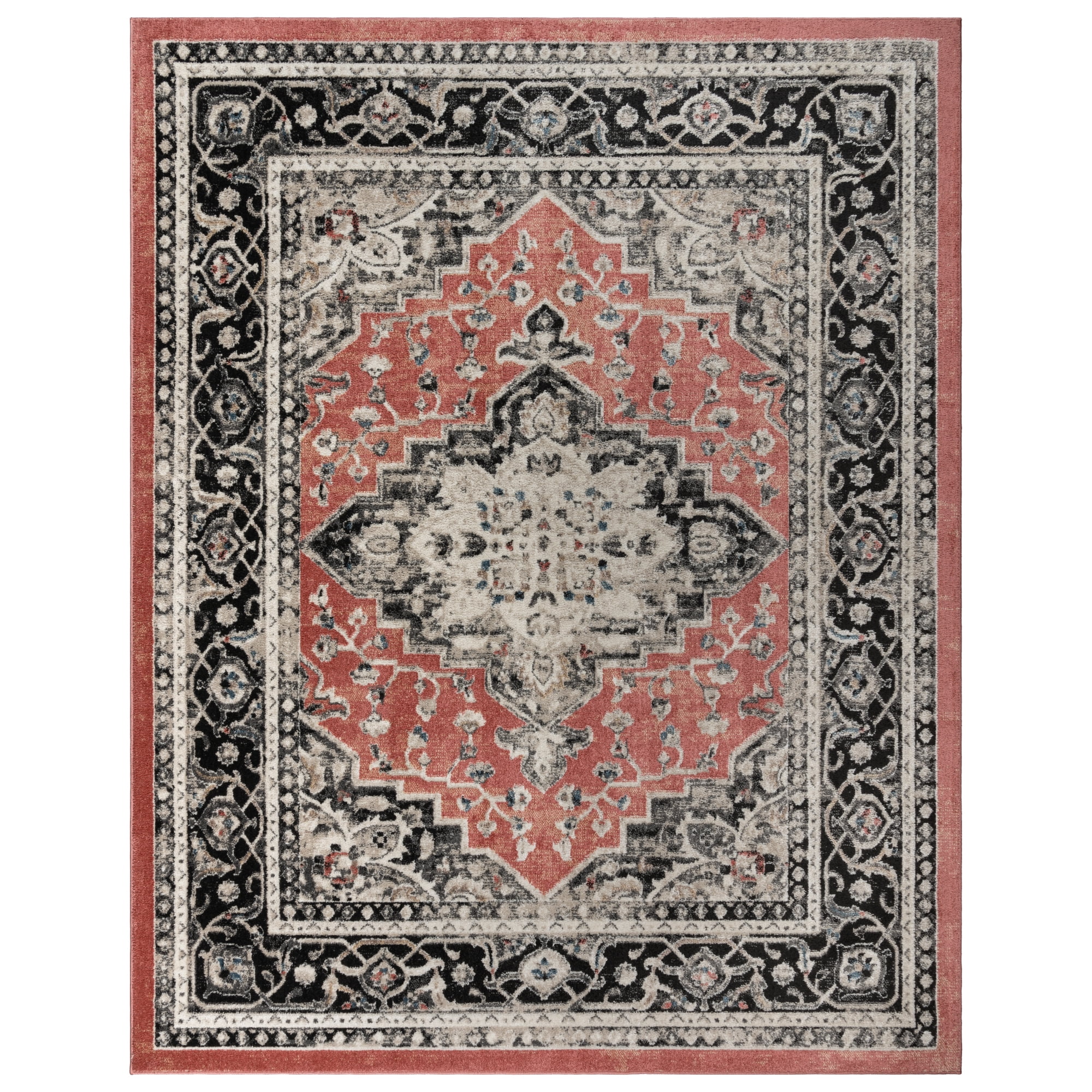 Fluer Rose 5' x 7' Tufted Synthetic Area Rug