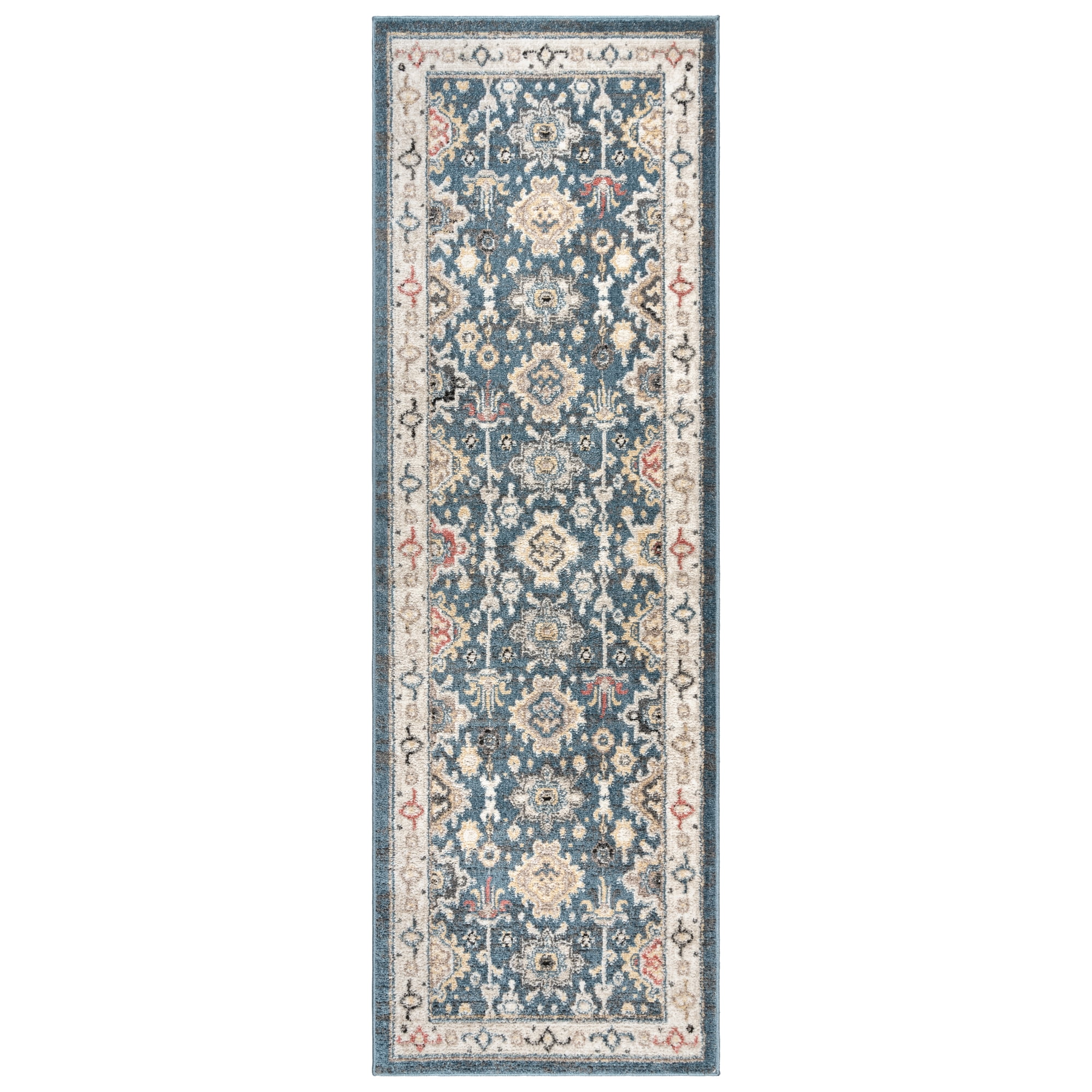 Hadley Blue Tufted Synthetic Runner Rug, 2'2" x 6'