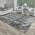 thumbnail image 1 of Gertmenian Imani Gael Modern Abstract Plush Charcoal/Gray/Black Shag Indoor Area Rug, 6FTx9FT, 1 of 5