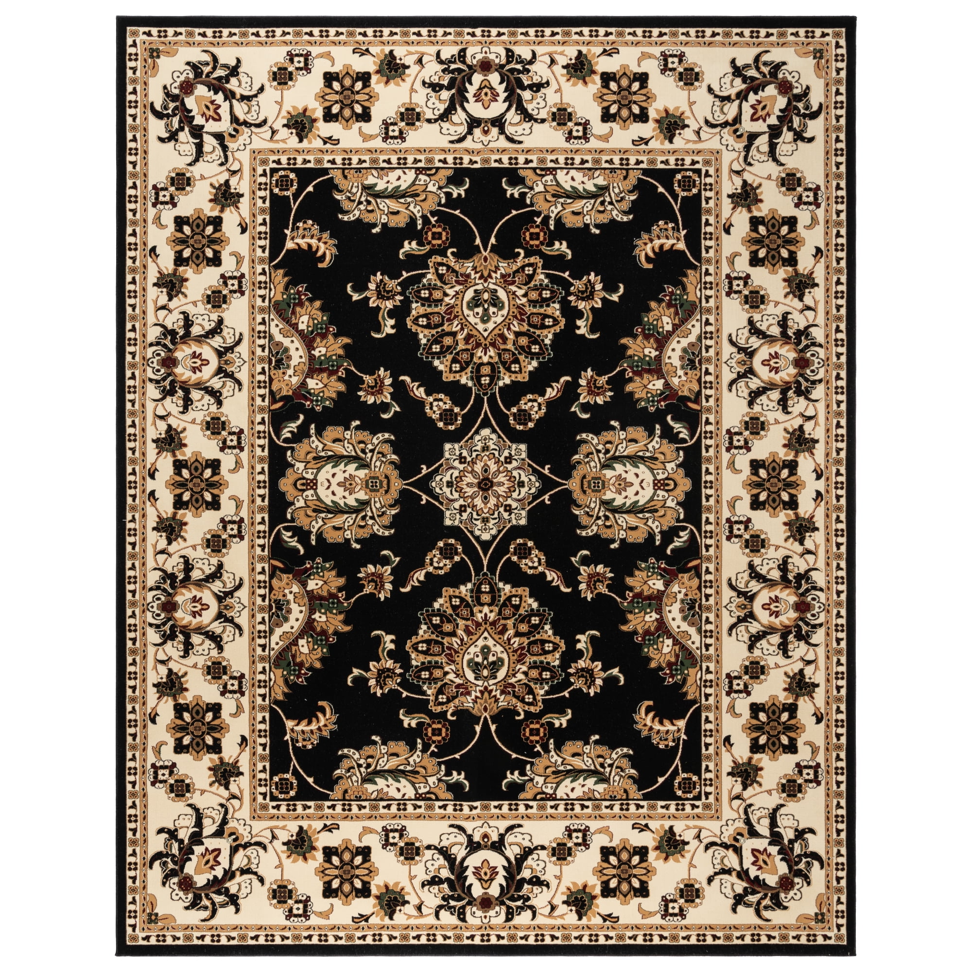 Gertmenian Majestic Moena Traditional Floral Black Indoor Area Rug, 8x10