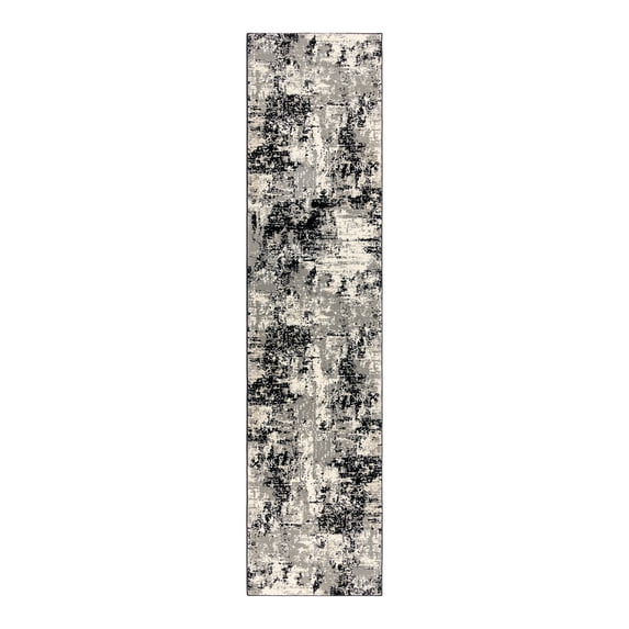 Gertmenian Majestic Omari Modern Abstract Black Indoor Area Rug, 2x9