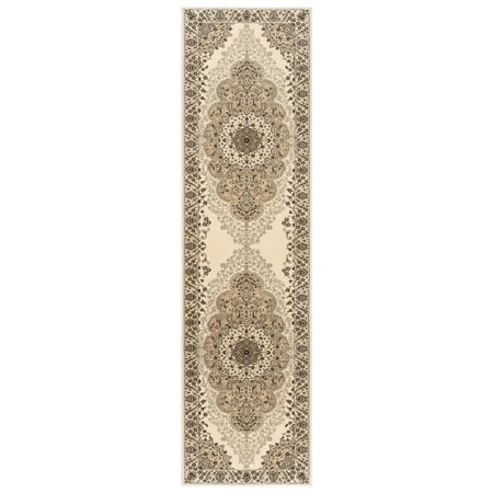 Gertmenian Majestic Ravina Traditional Oriental Ivory Indoor Area Rug, 2x8