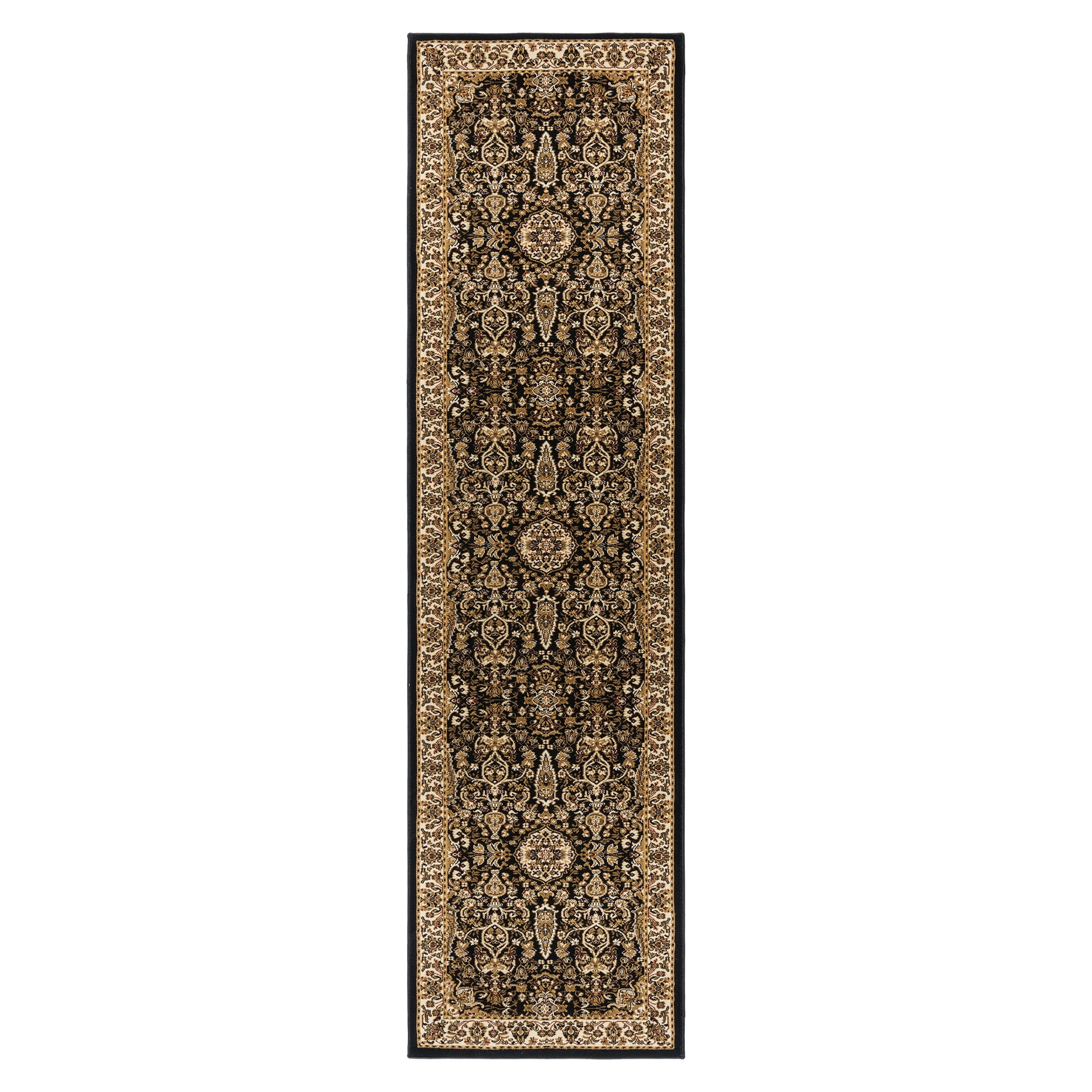Majestic Vernon Black and Beige Synthetic Rectangular Area Rug