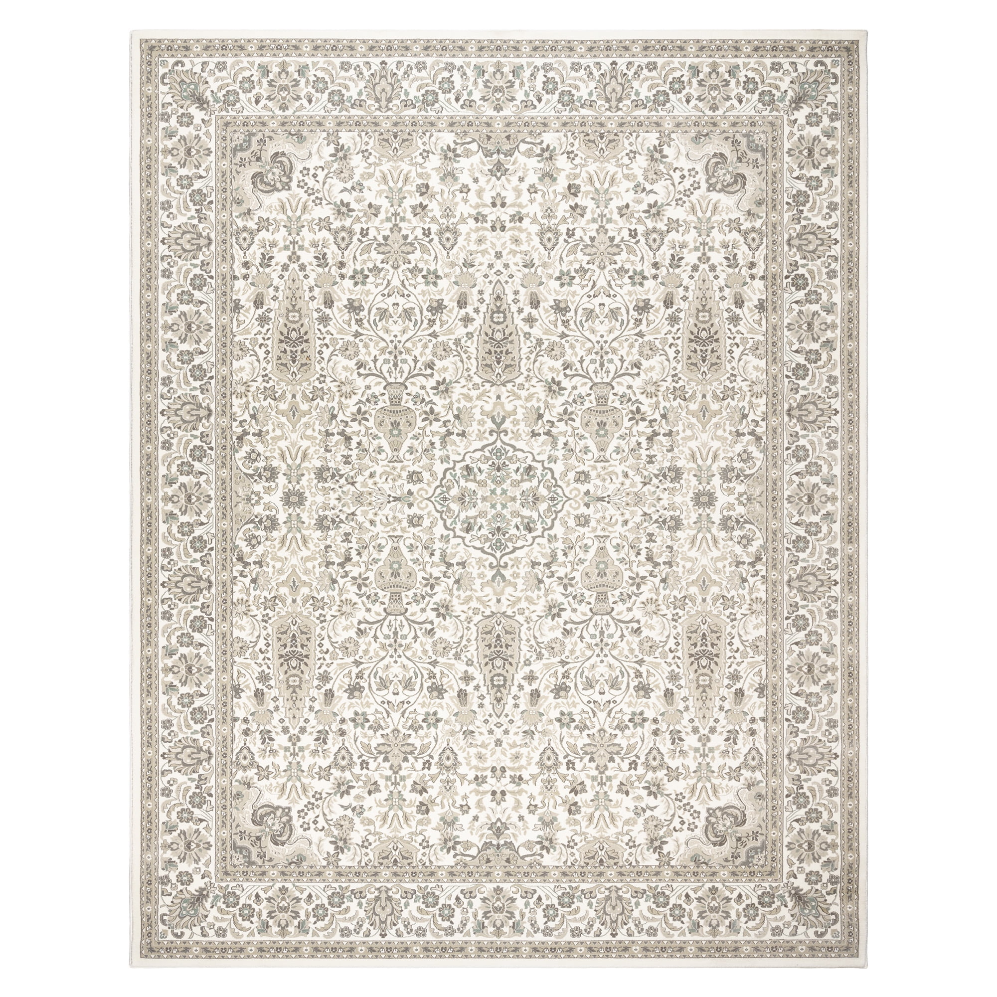 Gertmenian Majestic Vernon Traditional Border Medallion Floral Ivory Indoor Area Rug, 9x13
