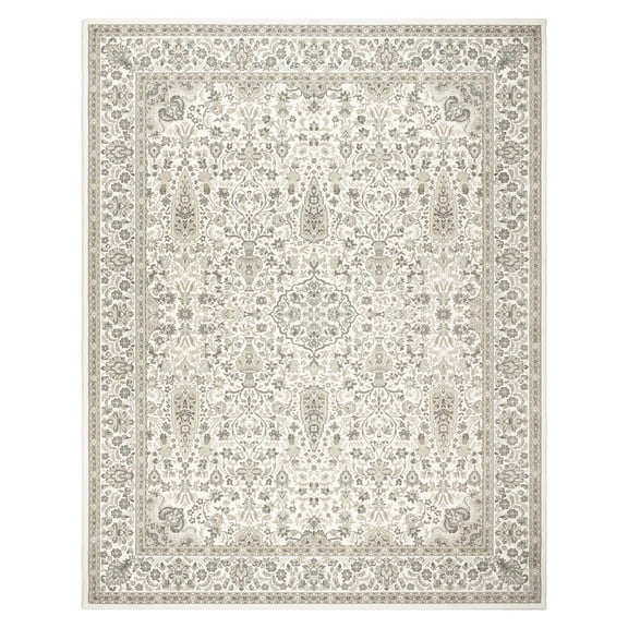 Gertmenian Majestic Vernon Traditional Border Medallion Floral Ivory Indoor Area Rug, 9x13