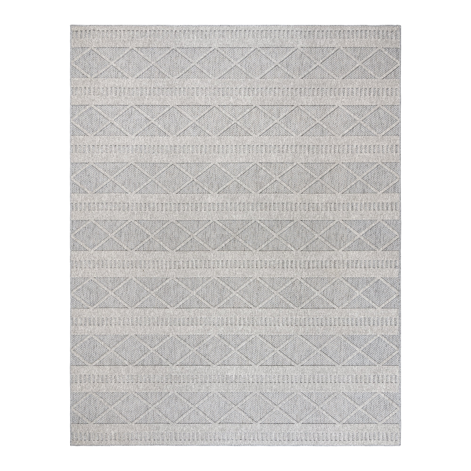 Gertmenian Malini Brindi Bohemian Ikat Gray Area Rug, 9x13