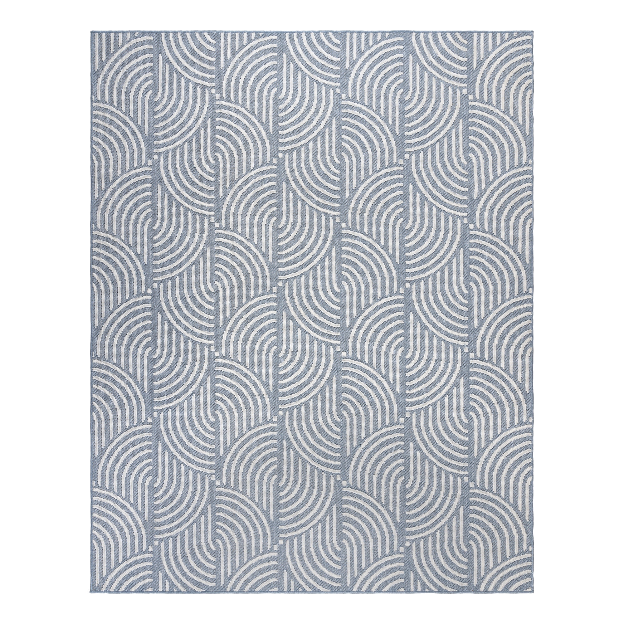 Gertmenian Malini Cyrci Modern/ Contemporary Geometric Blue Area Rug, 5x7