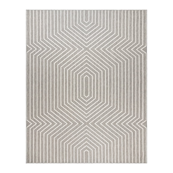 Gertmenian Malini Dazi Modern/ Contemporary Geometric Gray Area Rug, 6x9