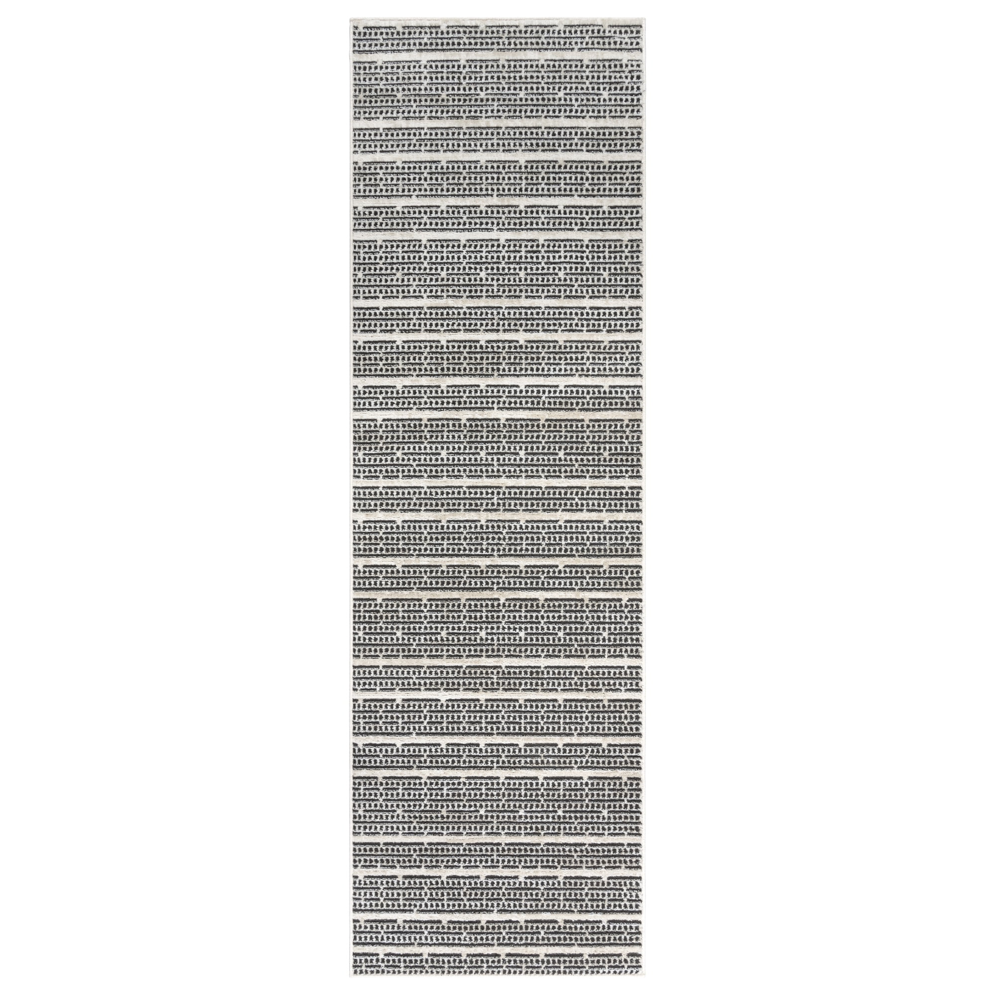 Gertmenian Missha Dario Modern/Contemporary Striped Beige Black Indoor Area Rug, 2x6 Runner